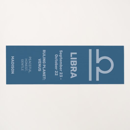 Aangepaste naam / tekst & kleur Zodiac Sign Weegsc Yogamat (Achterkant (horizontaal))