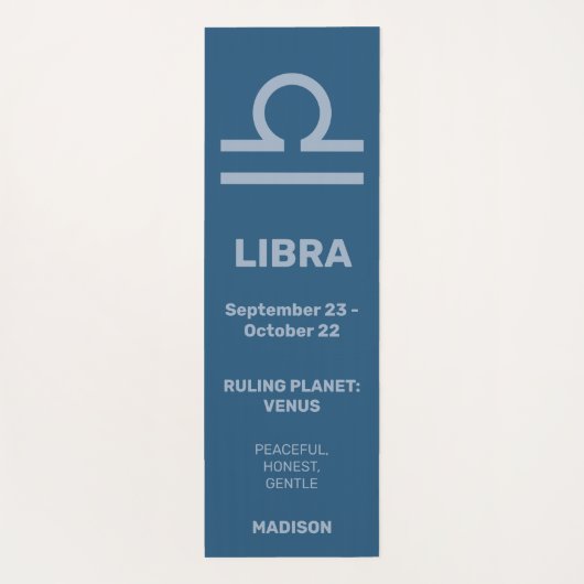 Aangepaste naam / tekst & kleur Zodiac Sign Weegsc Yogamat (Achterkant)