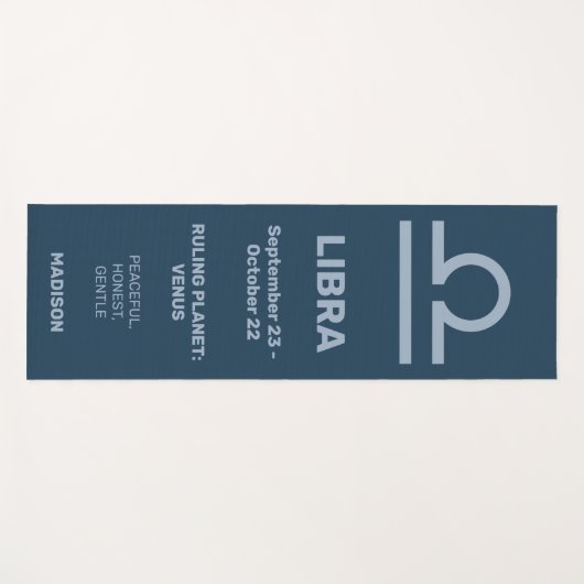 Aangepaste naam / tekst & kleur Zodiac Sign Weegsc Yogamat (Voorkant (horizontaal))