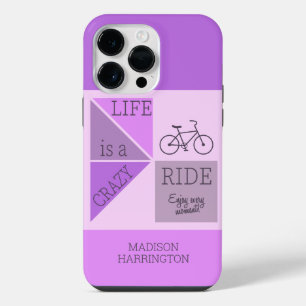 Aangepaste naam / tekst leven is een Crazy Ride iPhone 14 Pro Max Hoesje