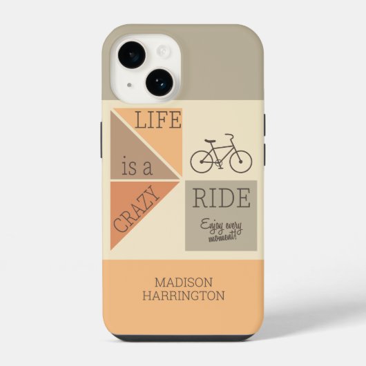 Aangepaste naam / tekst leven is een Crazy Ride iPhone Hoesje (Achterkant)