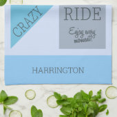 Aangepaste naam / tekst leven is een Crazy Ride Theedoek (Gevouwen)