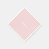 Aangepaste naam tekst Licht Roze witte minimalisti Servet (Hoek)