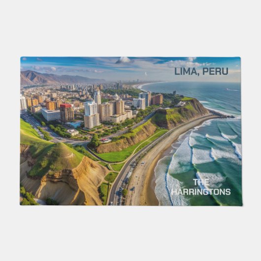 Aangepaste Naam & Tekst Lima, Peru Deurmat (Voorkant)