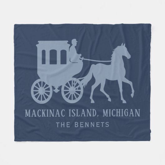Aangepaste naam & tekst Mackinac Island Fleece Deken (Voorkant (Horizontaal))