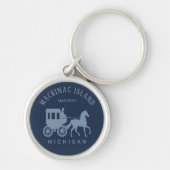 Aangepaste naam & tekst Mackinac Island Sleutelhanger (Voorkant)