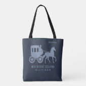 Aangepaste naam & tekst Mackinac Island Tote Bag (Achterkant)