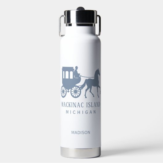 Aangepaste naam & tekst Mackinac Island Waterfles (Voorkant)