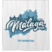 Aangepaste naam / tekst Malaga Spanje Douchegordijn (Voorkant)