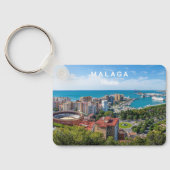 Aangepaste Naam & Tekst Malaga Spanje Gebied Foto Sleutelhanger (Achterkant)