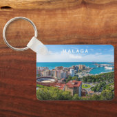 Aangepaste Naam & Tekst Malaga Spanje Gebied Foto Sleutelhanger (Achterkant)