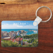 Aangepaste Naam & Tekst Malaga Spanje Gebied Foto Sleutelhanger (Voorkant)