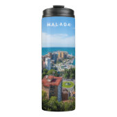 Aangepaste Naam & Tekst Malaga Spanje Gebied Foto Thermosbeker (Voorkant)