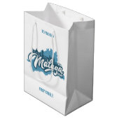 Aangepaste naam / tekst Malaga Spanje Medium Cadeauzakje (Voorkant Gekanteld)
