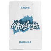 Aangepaste naam / tekst Malaga Spanje Medium Cadeauzakje (Achterkant)