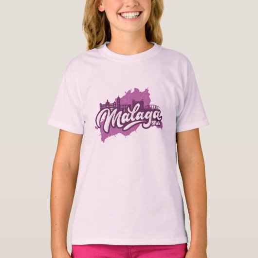 Aangepaste naam / tekst Malaga Spanje T-shirt (Voorkant)