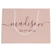 Aangepaste naam tekst meisjesachtig vrouwelijk ros groot cadeauzakje (Voorkant)