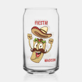 Aangepaste naam & tekst Mexicaans feest Blikvorm Glas (Voorkant)