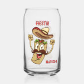 Aangepaste naam & tekst Mexicaans feest Blikvorm Glas (Achterkant)