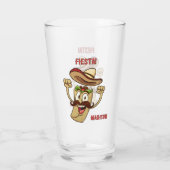 Aangepaste naam & tekst Mexicaans feest Glas (Achterkant)