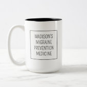Aangepaste naam / tekst Migraine Preventie Tweekleurige Koffiemok (Links)