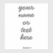 Aangepaste naam Tekst Minimale scripts Bagage Sticker (Vel)