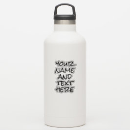Aangepaste naam Tekst Moderne Sticker waterflesje