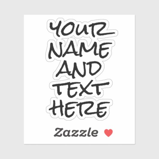 Aangepaste naam Tekst Moderne Sticker waterflesje (Vel)