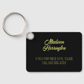 Aangepaste naam & tekst Mojito Cocktails Sleutelhanger (Achterkant)