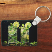 Aangepaste naam & tekst Mojito Cocktails Sleutelhanger (Voorkant)