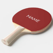 Aangepaste naam tekst monogram granaat rood minima tafeltennisbatje (Voorkant Gekanteld)