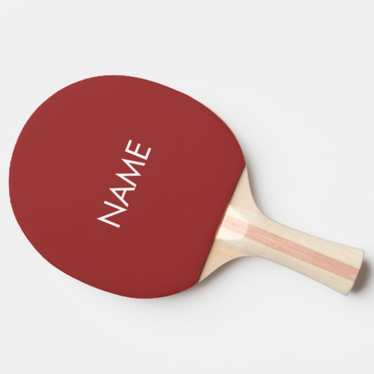Aangepaste naam tekst monogram granaat rood minima tafeltennisbatje (Zijkant)