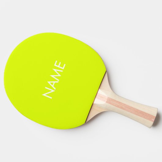 Aangepaste naam tekst monogram neon chartreuse gro tafeltennisbatje (Zijkant)