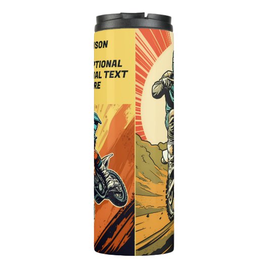 Aangepaste naam & tekst Motorcross Thermosbeker (Achterkant)