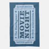 Aangepaste naam & tekst "Movie Ticket" handdoek (Verticaal)