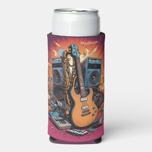 Aangepaste naam & tekst Muziekinstrumenten Seltzer Blikjeskoeler (Seltzer Voorkant)