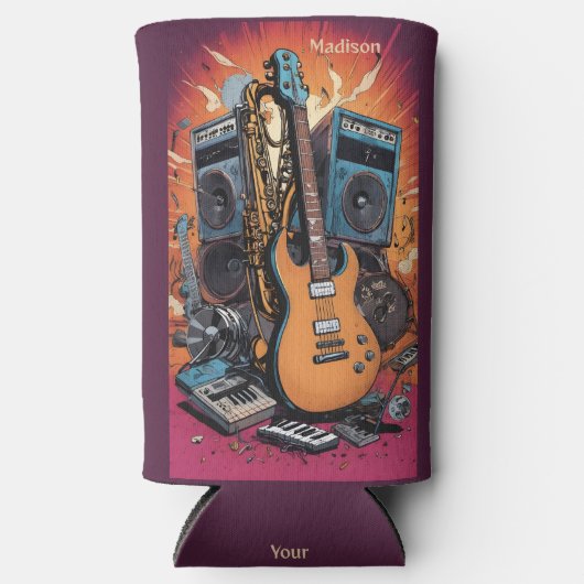 Aangepaste naam & tekst Muziekinstrumenten Seltzer Blikjeskoeler (Voorkant)