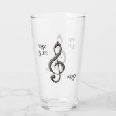 Aangepaste naam & tekst muzieknotitie sleutel glas (Voorkant)