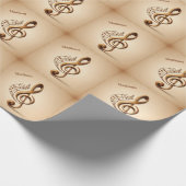 Aangepaste naam & tekst Muzikale Clef Note Cadeaupapier (Hoek)