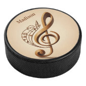 Aangepaste naam & tekst Muzikale Clef Note Hockey Puck (3/4)