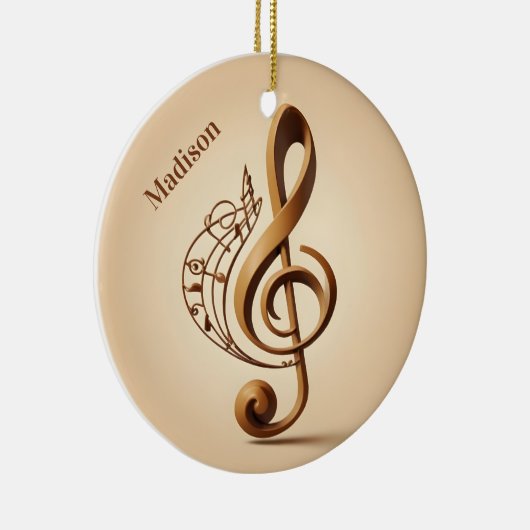 Aangepaste naam & tekst Muzikale Clef Note Keramisch Ornament (Rechts)