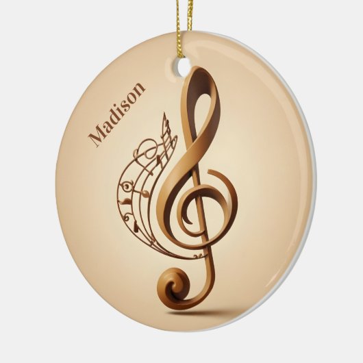 Aangepaste naam & tekst Muzikale Clef Note Keramisch Ornament (Links)