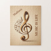 Aangepaste naam & tekst Muzikale Clef Note Legpuzzel (Verticaal)