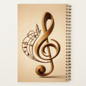 Aangepaste naam & tekst Muzikale Clef Note Notitieboek (Achterkant)