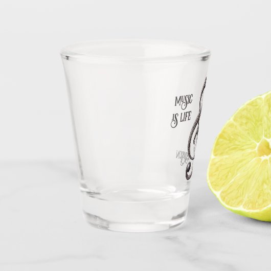 Aangepaste naam & tekst Muzikale Clef Note Shot Glas (Links)