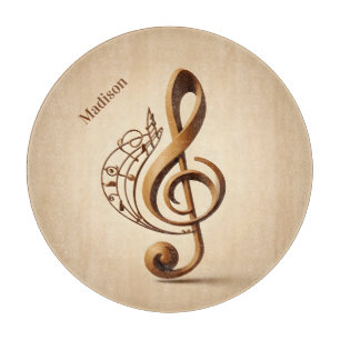 Aangepaste naam & tekst Muzikale Clef Note Snijplank