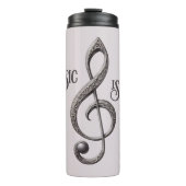 Aangepaste naam & tekst Muzikale Clef Note Thermosbeker (Voorkant)