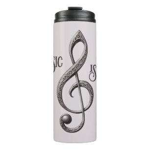 Aangepaste naam & tekst Muzikale Clef Note Thermosbeker
