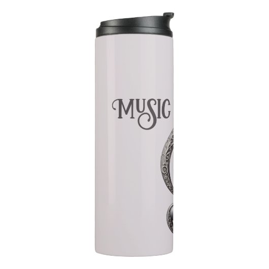 Aangepaste naam & tekst Muzikale Clef Note Thermosbeker (Gedraaid links)