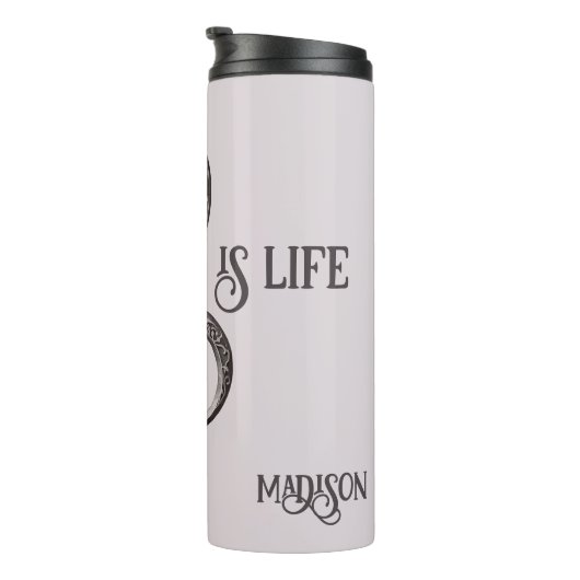 Aangepaste naam & tekst Muzikale Clef Note Thermosbeker (Geroteerd rechts)